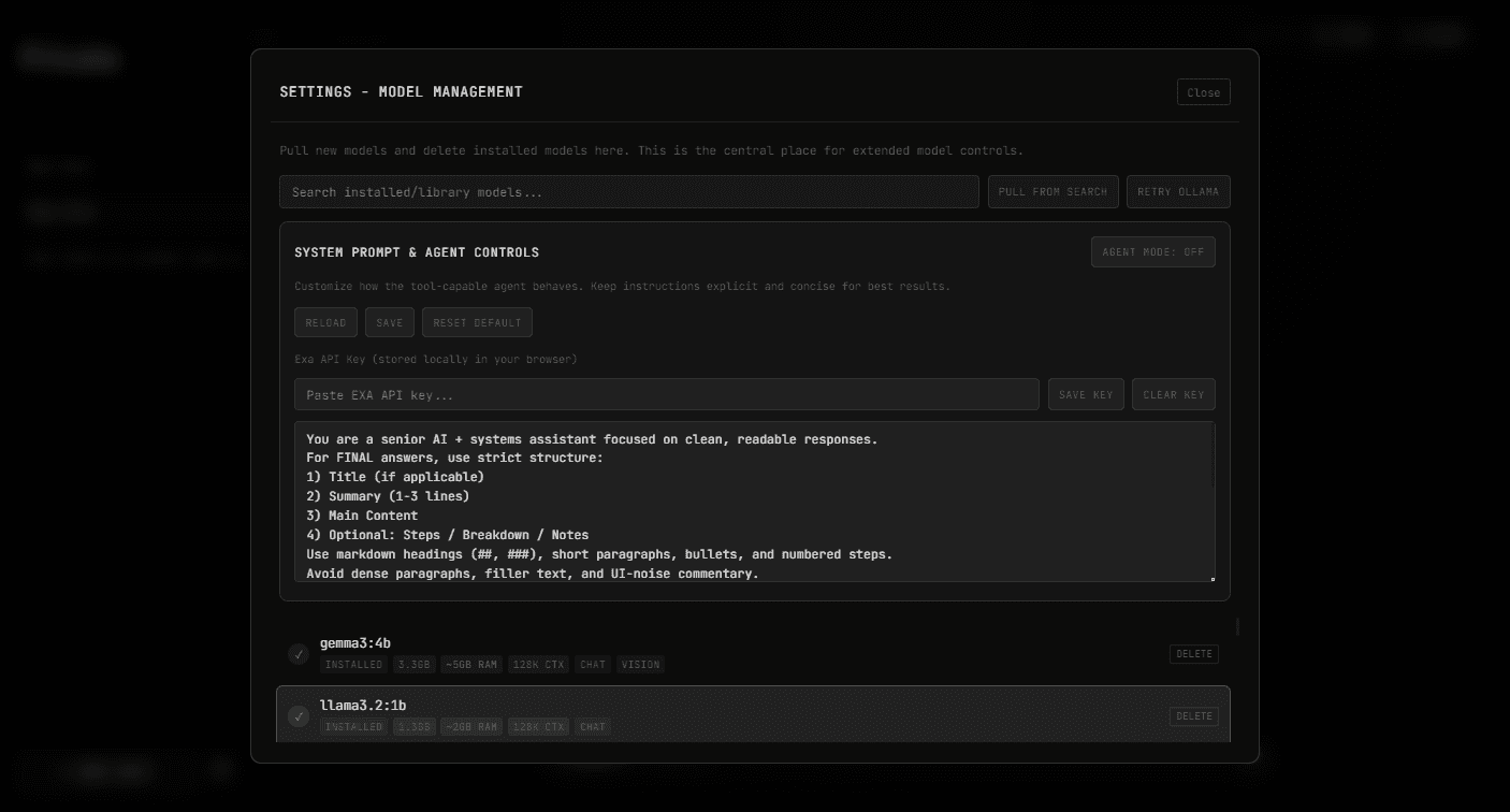 System prompt and agent controls